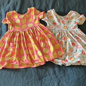 Mila and Rose Lemon and Peach Bundle Girls Dress